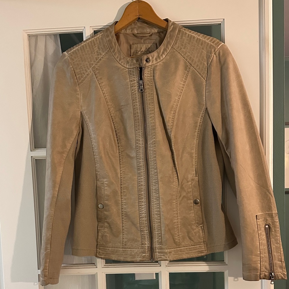 Tan Vegan Leather Jacket